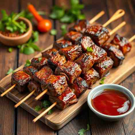 Juicy Grilled BBQ Beef Sticks - Best Kabobs Recipe